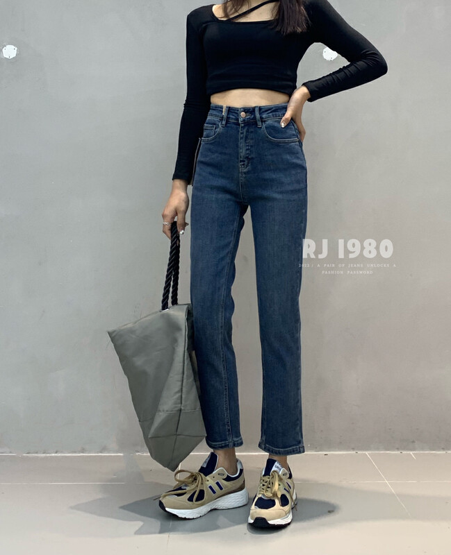 [1980] New winter trousers specially designed flocking cigarette pipe jeans 2W65533