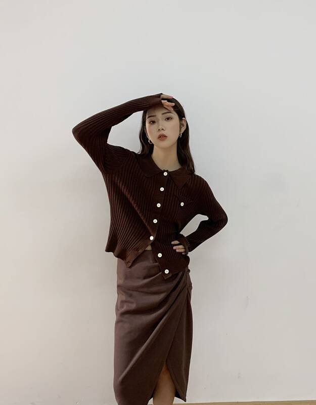 Original price 89.11! [ONIVINTAGE Oni] Temperament irregular folds slim skirt OL218D3637