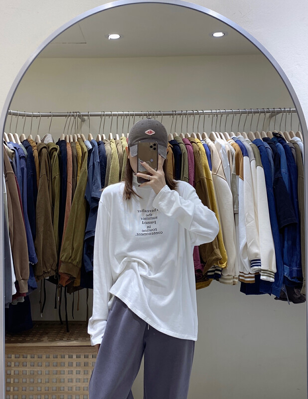 【DA.7】Letter high collar bottoming long-sleeved T-shirt 3355# LSL