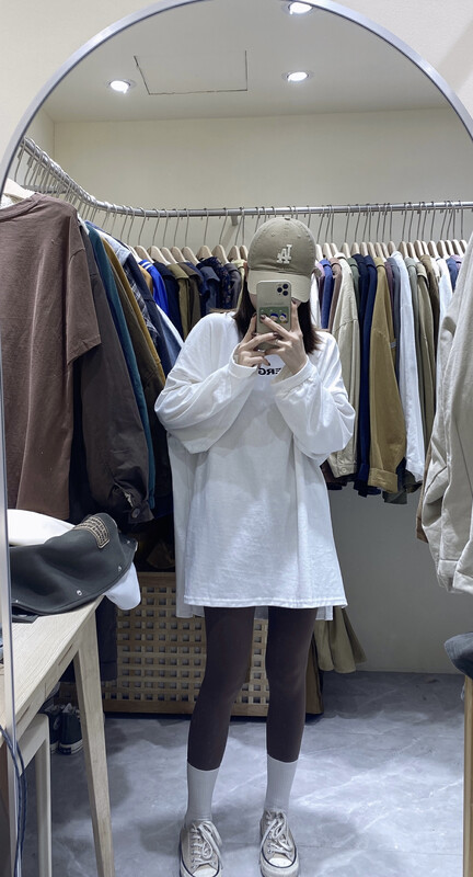 【DA.7】Personal letters loose mid-length long-sleeved T-shirt YS1-3322# LSL