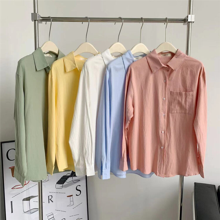 Original price 77.83! 【BONNIE】commuting simple solid color shirt T2020# XJ