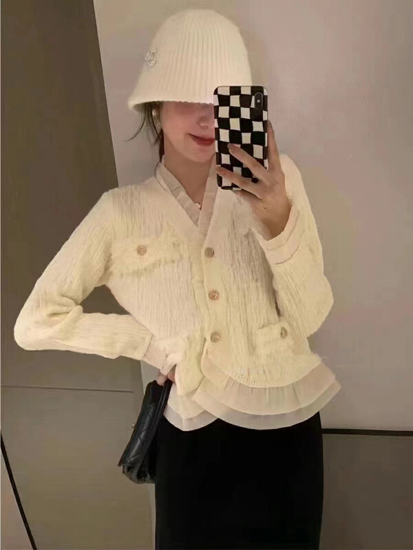 【Huaxi】Korean Style Temperament Lace Warm Sweater 1109# PCZ