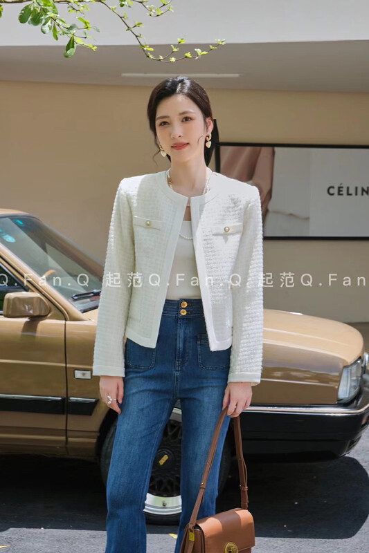 【Qi Fan】Round neck short jacket F80260# JHY