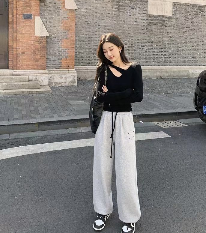 【Huaxi】Korean style elastic waist plus fleece casual pants 1120# PCZ