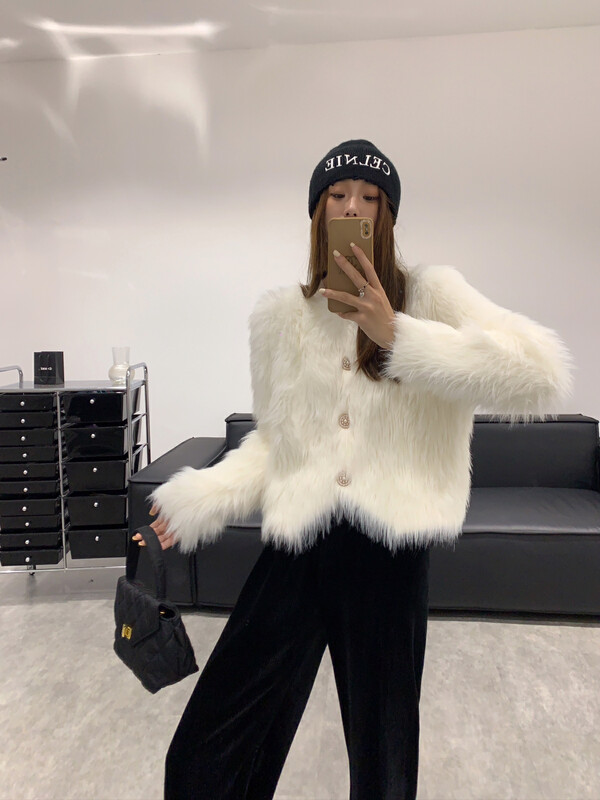 【VANESSA】Korean Irregular Thickened Warm Fur Jacket 8900# OZQ