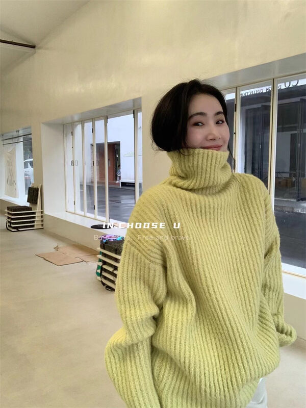 【IN.CHOOSE U】High-necked loose warm sweater for age reduction and slimming 66399# CQW