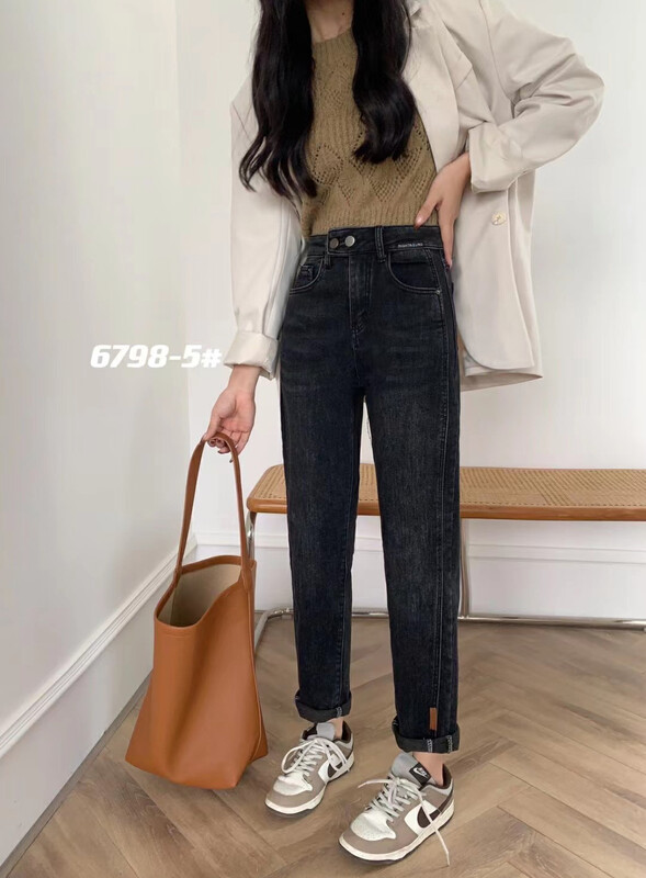 【LSJD】Fleece Warm Harem Dad Jeans 6798-2# WTT