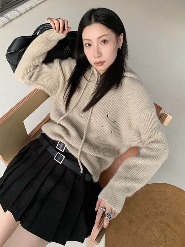 [ONIVINTAGE Oni] half zipper hooded sweater OYW226N6769