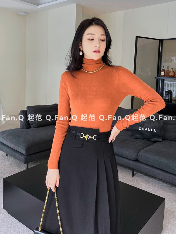 [Qifan] Solid color pullover all-match sweater ZY715# JHY