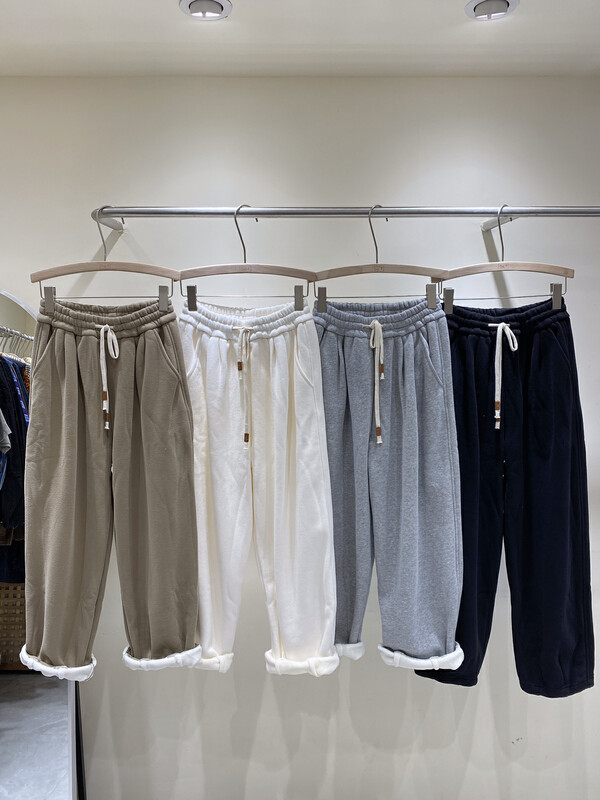 【DA.7】Simple all-match elastic waist plus fleece thick casual pants YS1-6205# LSL