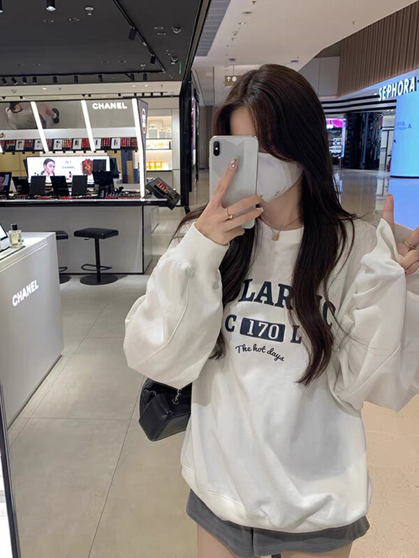 [Huaxi] Raglan Sleeve Round Neck Letter Sweatshirt 1058# PCZ