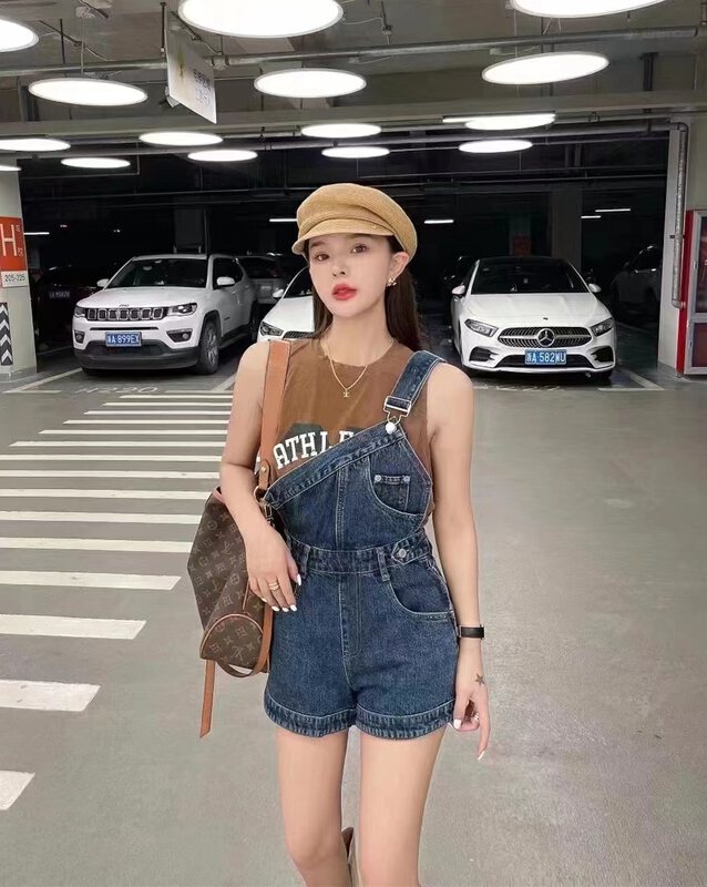 New in early autumn! 【U.SHE】Simple loose denim overalls YS1-81236# JJ