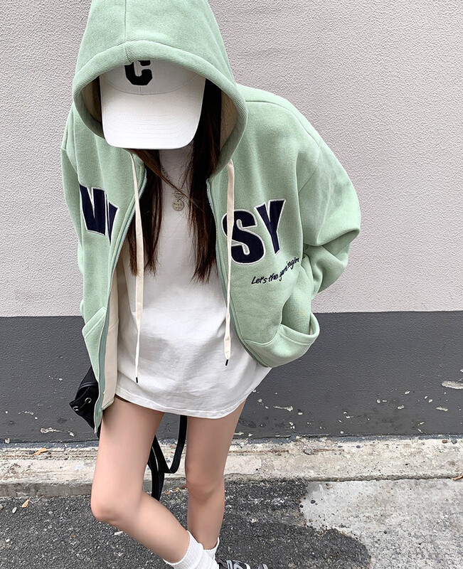 【X·H STUDIO】Hooded all-match letter sweater 88061# OZQ
