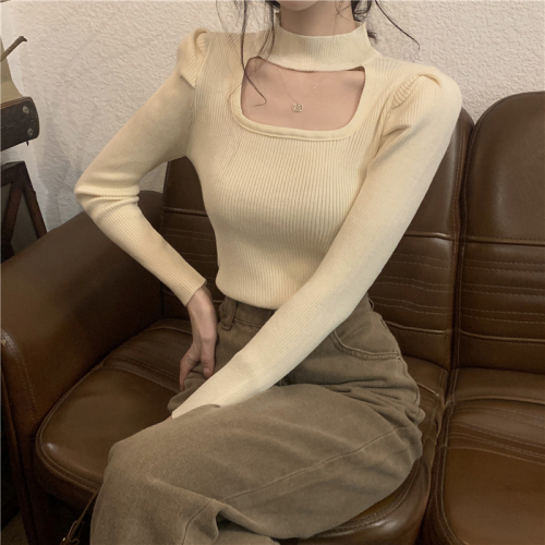 Real price real price autumn and winter new hollow design sense bottoming temperament knitted sweater sweater