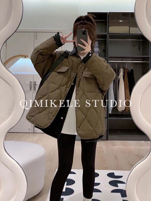 【DA.7】Denim fake two-piece warm padded jacket 3506-# LSL