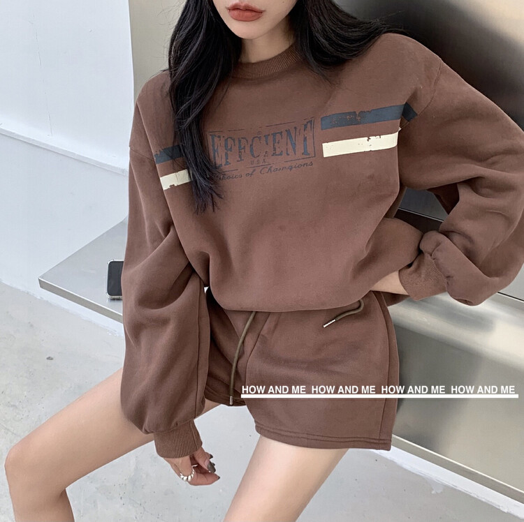 【HOW AND ME Cheng Xi】Korean fashion casual fleece sweater set 6253-