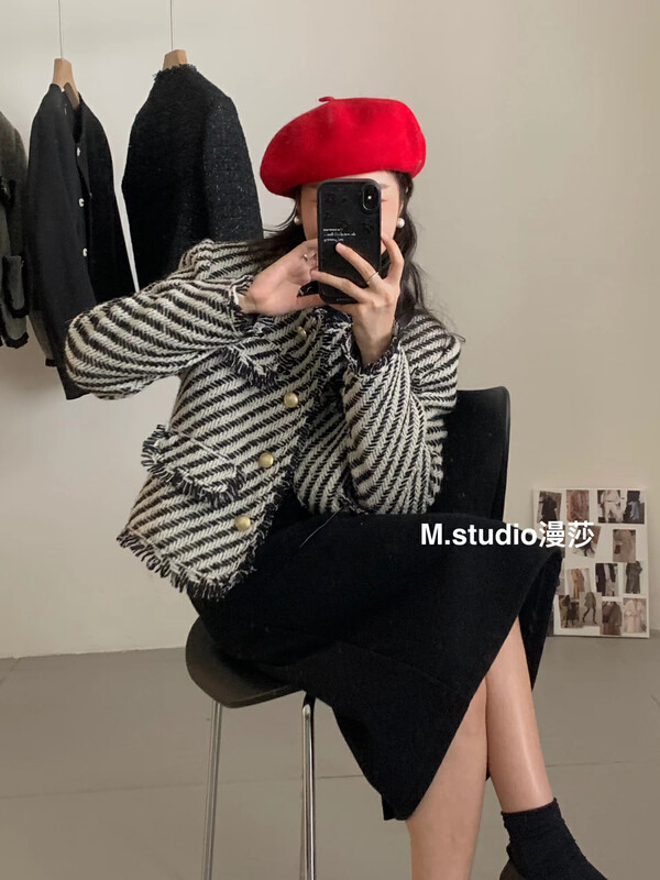 [MSTUDIO Mansha] Twill down small fragrant short coat T567# HBX