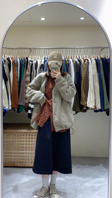 【DA.7】Polar fleece loose-breasted V-neck short coat YS1-3305# LSL