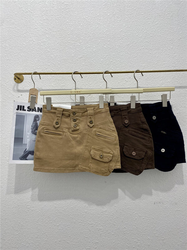New autumn style!【U.SHE】Slender solid color denim culottes 32193# JJ