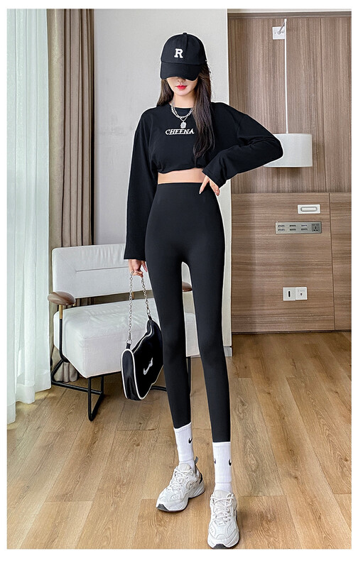 【YAYA】Unmarked Thick Rabbit Fleece Suspended Barbie Leggings 1919# WR