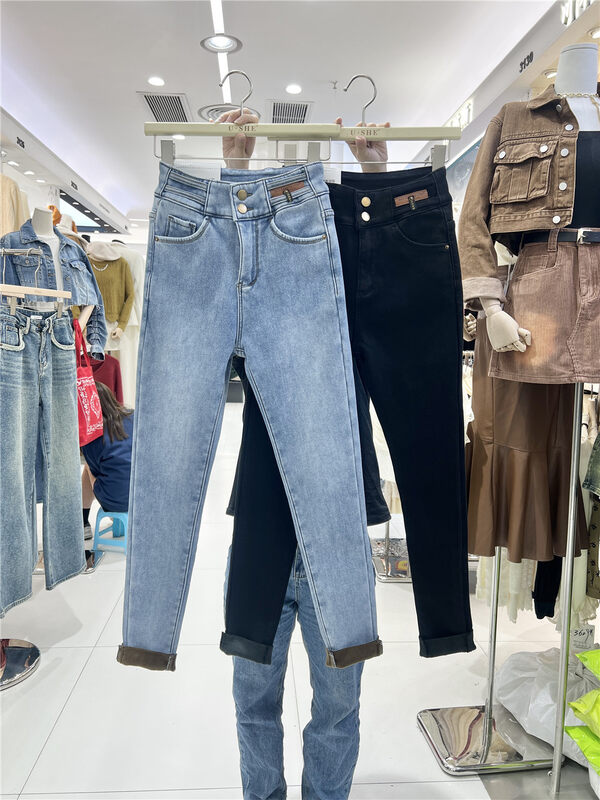 【U.SHE】High waist slim fit jeans YS1-1111# JJ