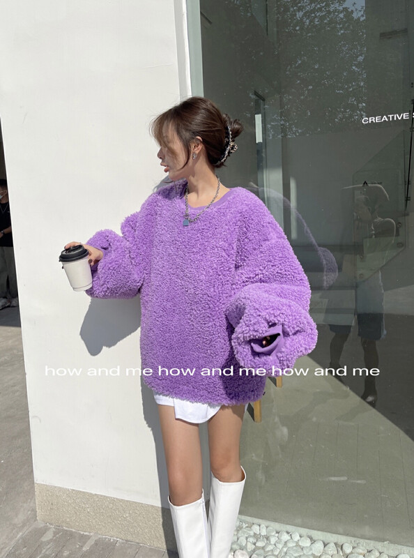 Original price 178.99! 【HOW AND ME Cheng Xi】Korean style fashion particle plush pullover sweater sweater 6311-1
