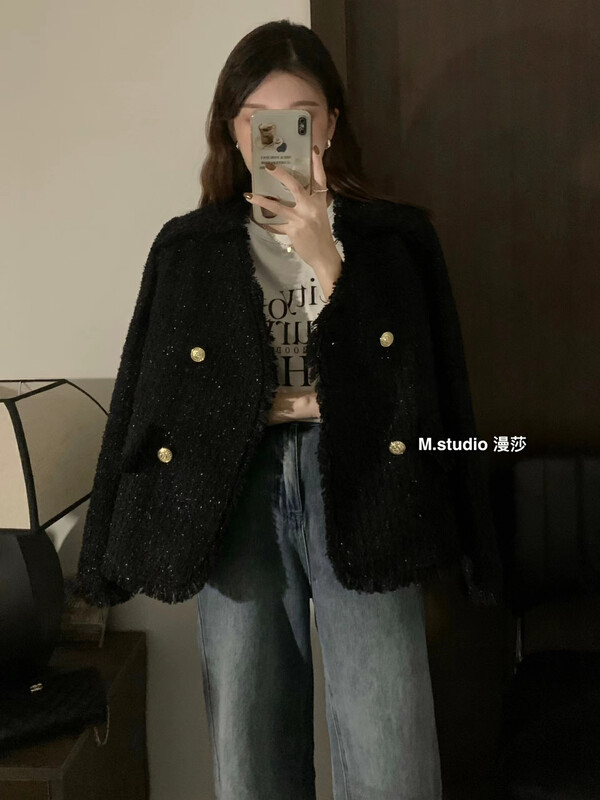 [MSTUDIO Mansha] Xiaoxiang style V-neck short jacket m655# HBX