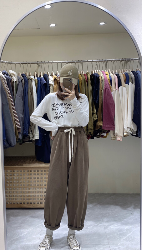 【DA.7】Elastic waist all-match lace-up casual pants YS1-6189# LSL