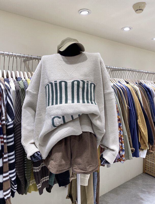 【DA.7】Letter embroidery loose round neck warm sweater 3352# LSL