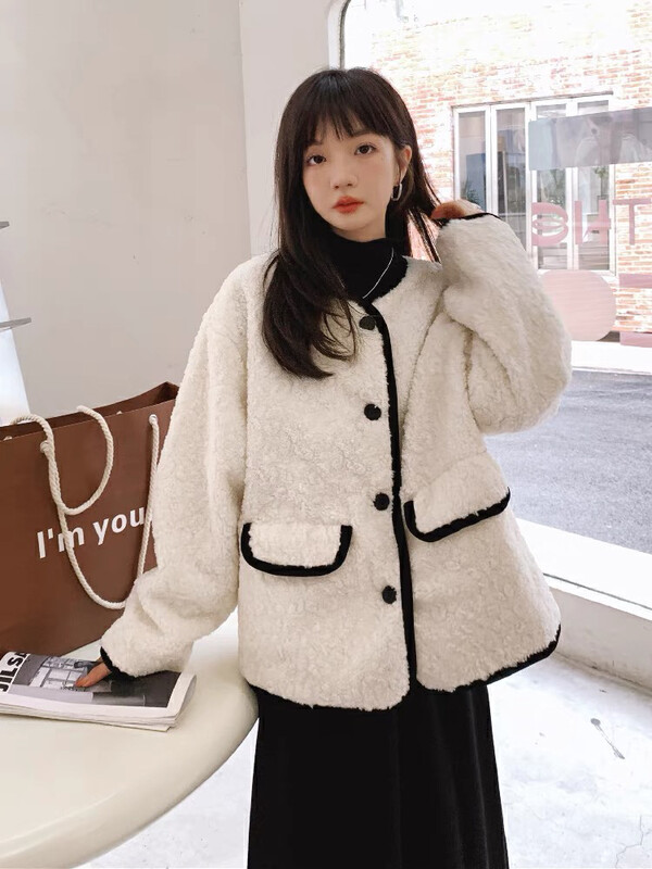 【Huaxi】Designed single-breasted color-block short jacket 9919# PCZ