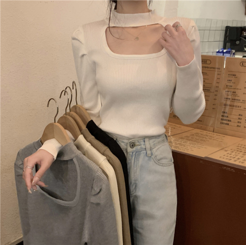 Real price real price autumn and winter new hollow design sense bottoming temperament knitted sweater sweater