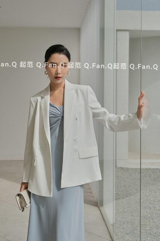 [Qi Fan] Autumn and winter simple temperament loose suit F7928# JHY