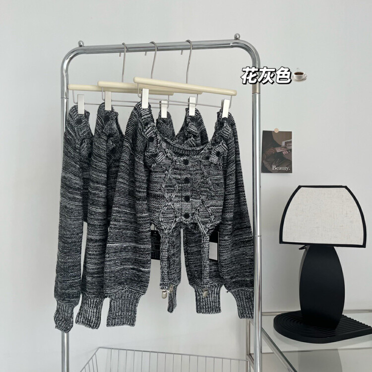 【X·H STUDIO】Designed niche short knit sweater 08533# OZQ