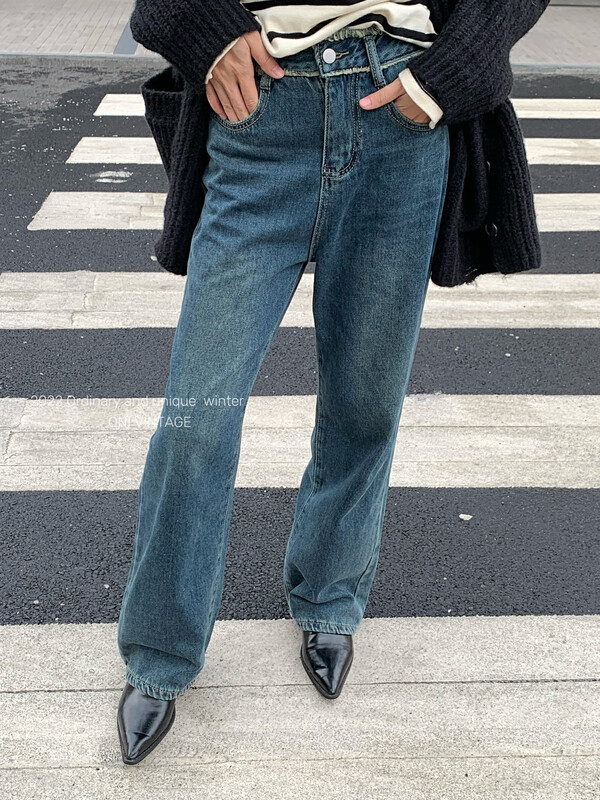 【ONIVINTAGE】Designed wide-leg washed jeans with rough edges OW226N6636