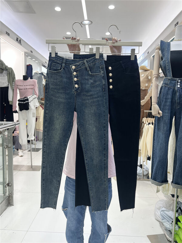【U.SHE】Korean style high waist skinny jeans U88627# JJ