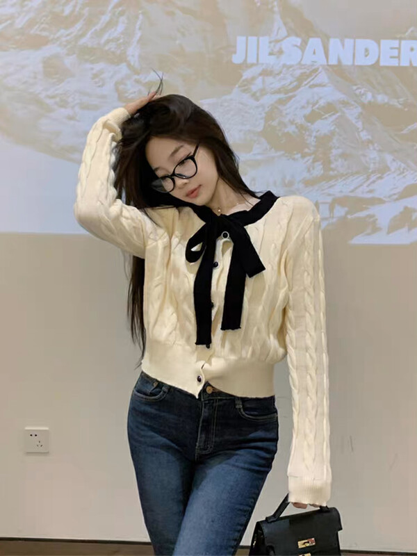 【Huaxi】Xiaoxiangfeng Bow Knit Cardigan (only sell cardigan) 1128# PCZ