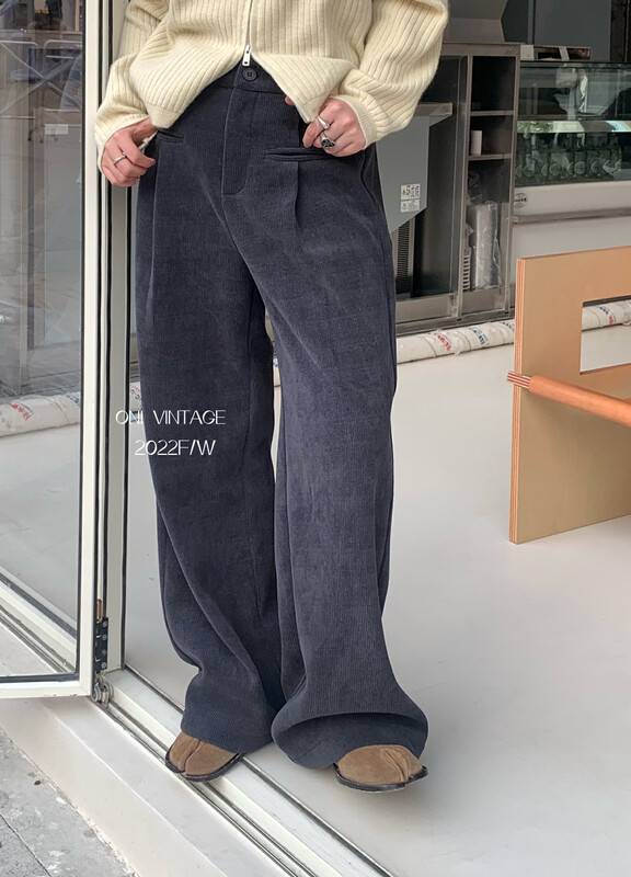 [ONIVINTAGE Oni] smiling face bag corduroy thick velvet casual pants OFW226N6734