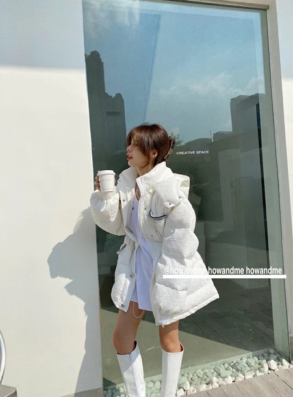 Original price 293.15! 【HOW AND ME Cheng Xi】Korean style fashion drawstring Xiaoxiang down jacket (90 white duck down) down jacket 6289-