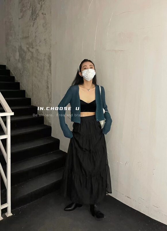 New in autumn! 【IN.CHOOSE U】Simple solid color loose and slim skirt YS1-65021# CQW