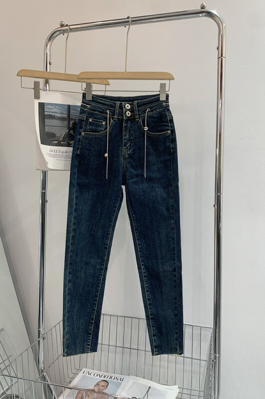 Original price 91.99! 【T.H】Korean version Korean fashion slim high waist skinny jeans 172380# LSW