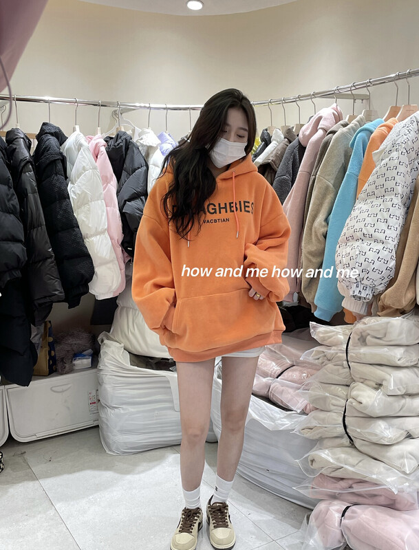 [HOW AND ME Cheng Xi] Korean version of the basic all-match casual thick letter sweater sweater 6320-