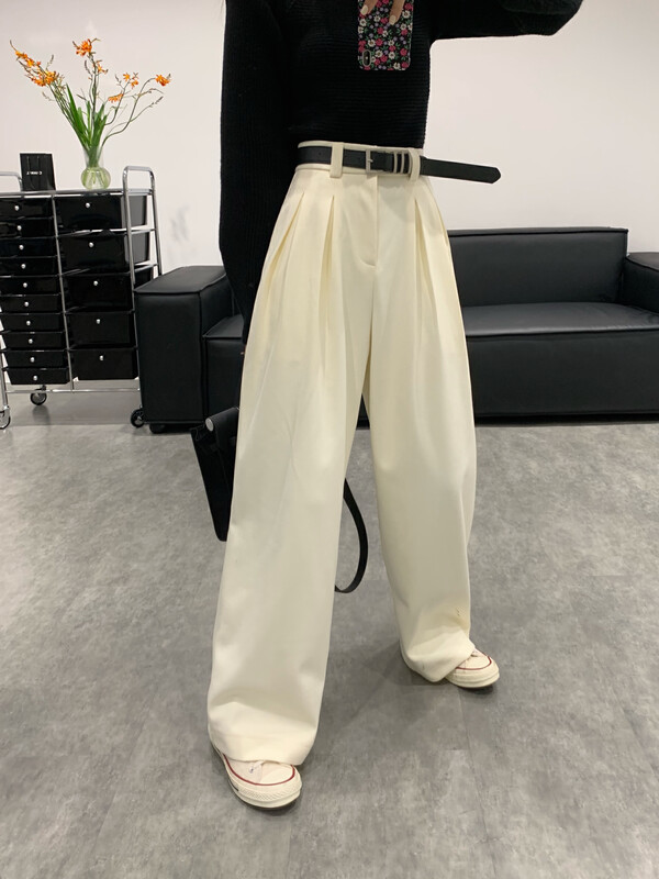 【VANESSA】cashmere loose wide-leg casual pants (with belt) 8219# OZQ