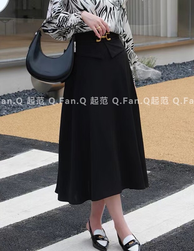 The original price is 99.99! [Qi Fan] High-waisted design with a large swing skirt F8750# JHY