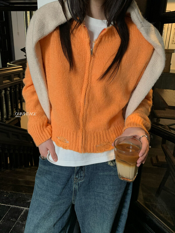 【ONIVINTAGE】zipper cardigan warm sweater OYW226N6655# CQW