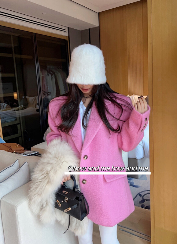 【HOW AND ME Cheng Xi】Korean version of the big brand Faner wool plus cotton woolen jacket (including 50 wool wool jacket 5209
