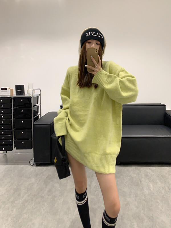 Original price 188.99! 【VANESSA】Color-block hooded mid-length warm sweater 8916# OZQ