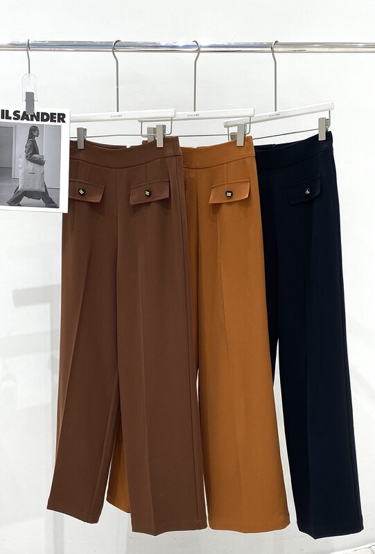 [Qi Fan] High waist wide leg slim casual pants 8136# JHY