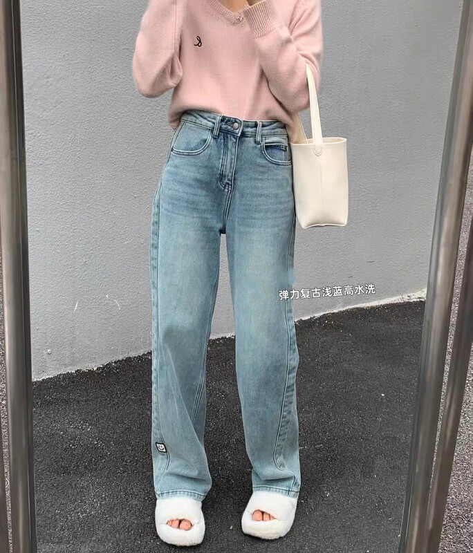 【LSJD】Baby velvet wide-leg straight jeans M961# WTT