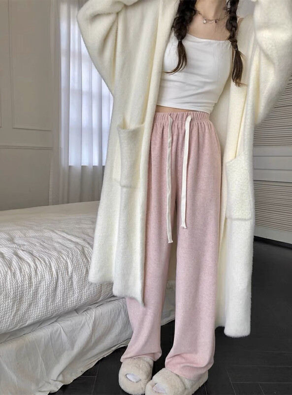 [Hua Xi] drawstring plus velvet wide-leg casual pants 1119# PCZ