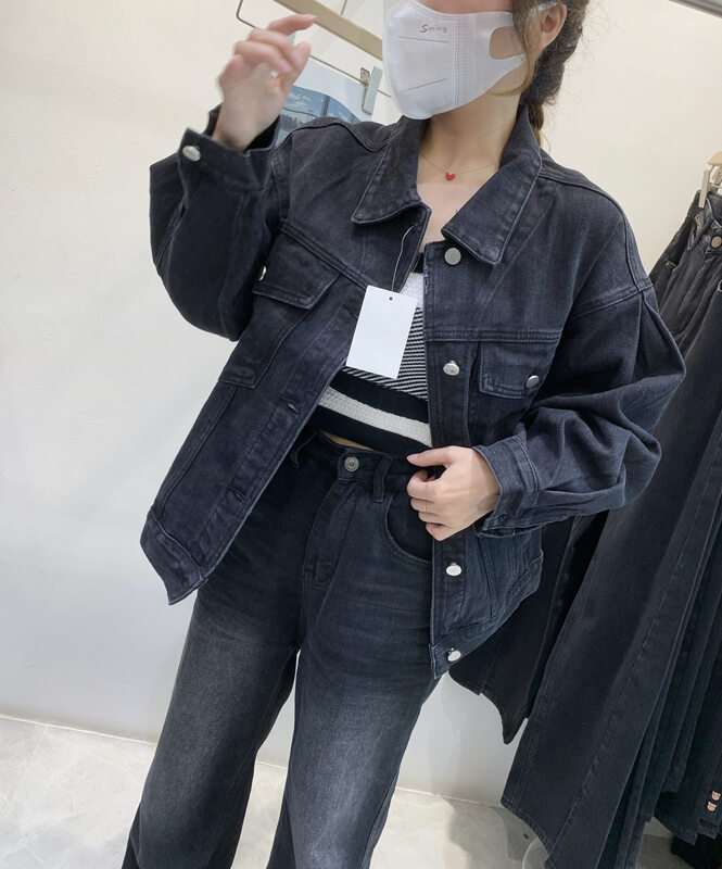 Original price 142.00! [T.H] Korean style loose simple all-match denim jacket 2259-10# LSW